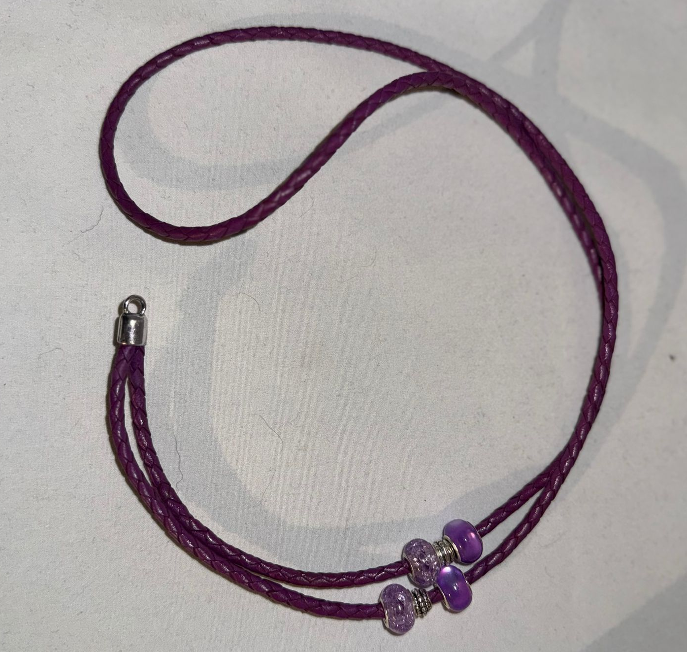 Lederen handgevlochten fluitkoord